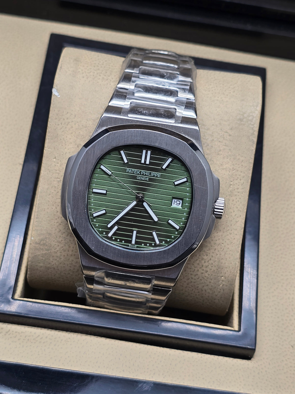 Patek Philippe Nautilus Olive Green Dial Steel 40 mm