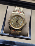 Rolex Datejust 41 mm Full Yellow Gold Champagne Dial Jubilee