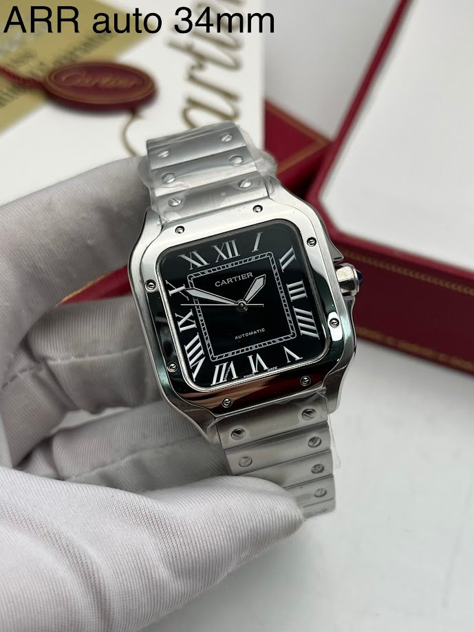 Título: Cartier Santos de Cartier Medium Black Dial Automatic Steel 35 mm